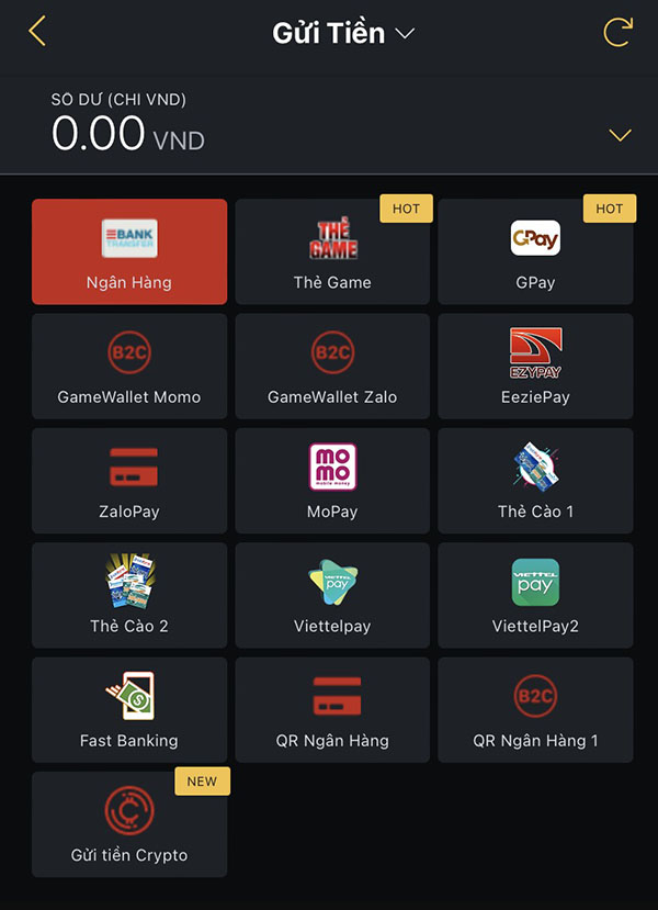 Gửi tiền Vn88 Gửi tiền Vn88