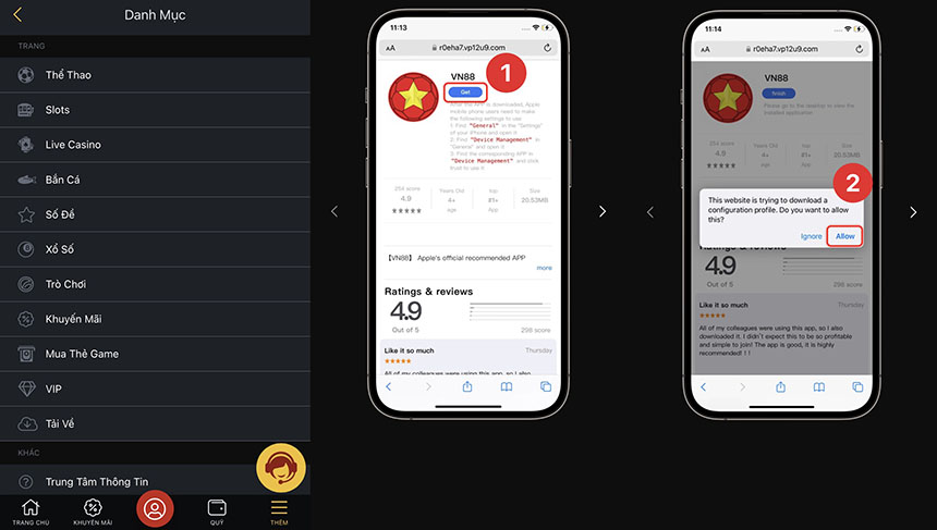 Cách tải ứng dụng Vn88 cho điện thoại IOS Cách tải ứng dụng Vn88 cho điện thoại IOS